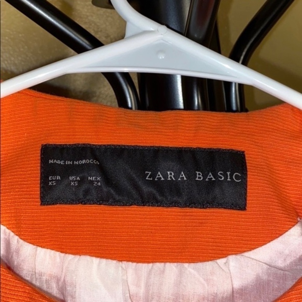Zara Basic Blazer Orange Womens Extra Small - image 3
